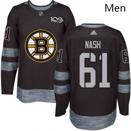 Mens Adidas Boston Bruins 61 Rick Nash Authentic Black 1917 2017 100th Anniversary NHL Jersey